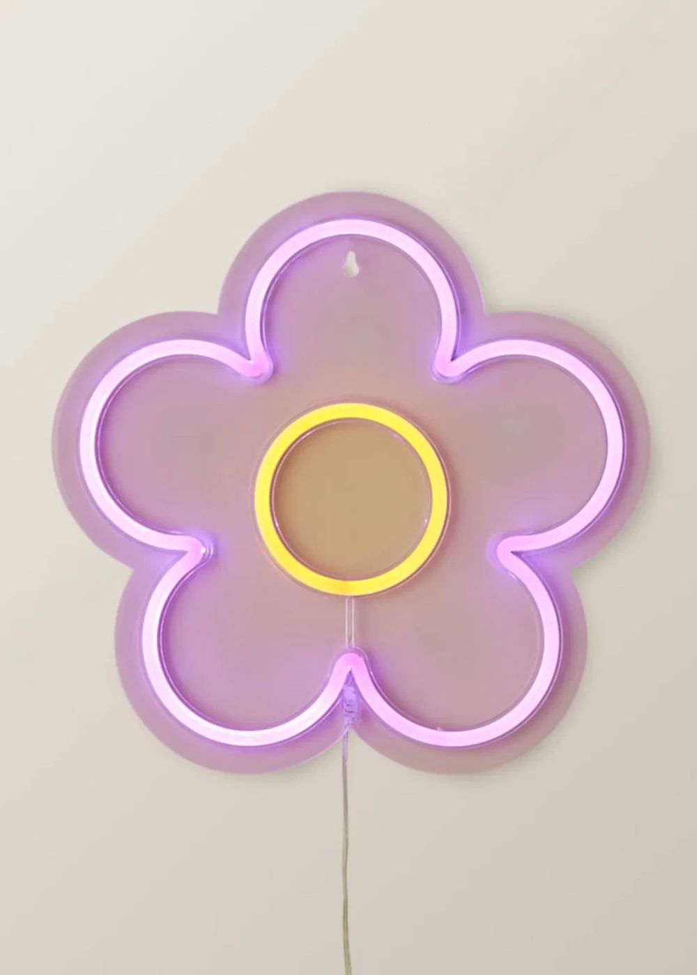 ValueLights Neon Pink Flower Wall Light Integrated LED Novelty Light - One Size Image 2
