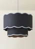 ValueLights Sloane Easy Fit Blue Ceiling Lampshade 2 Tier Scallop Shade - One Size Image 3