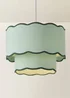 ValueLights Sloane Easy Fit Green Ceiling Lampshade 2 Tier Scallop Shade - One Size Image 3