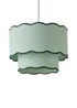 ValueLights Sloane Easy Fit Green Ceiling Lampshade 2 Tier Scallop Shade - One Size Image 4