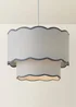 ValueLights Sloane Easy Fit Grey Ceiling Lampshade 2 Tier Scallop Shade - One Size Image 3