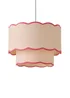 ValueLights Sloane Easy Fit Pink Ceiling Lampshade 2 Tier Scallop Shade - One Size Image 4