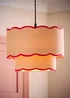 ValueLights Sloane Easy Fit Pink Ceiling Lampshade 2 Tier Scallop Shade - One Size Image 2