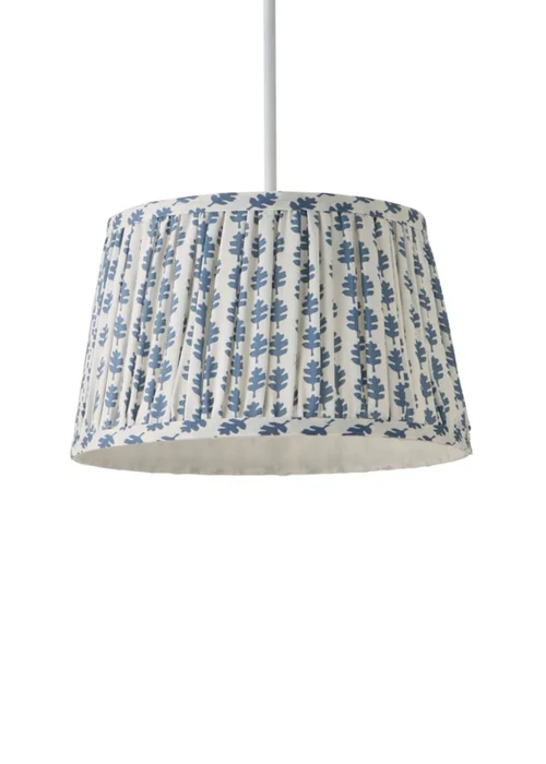 ValueLights Grange Small Easy Fit Blue Floral Pleated Lampshade - One Size Image 4
