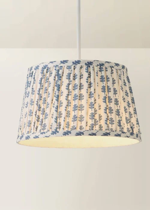 ValueLights Grange Small Easy Fit Blue Floral Pleated Lampshade - One Size Image 3