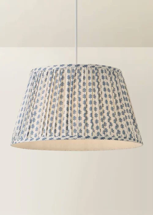 ValueLights Grange Large Easy Fit Blue Floral Pleated Lampshade - One Size Image 3