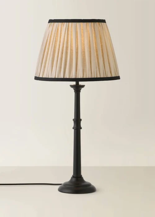 ValueLights Clara Black Candlestick Table Lamp with Linen Shade - One Size Image 3