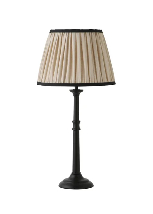 ValueLights Clara Black Candlestick Table Lamp with Linen Shade - One Size Image 4