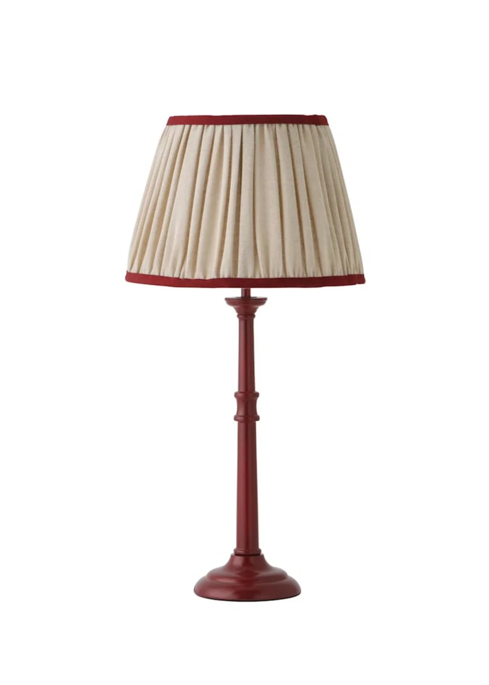 ValueLights Clara Burgundy Candlestick Table Lamp with Linen Shade - One Size Image 4