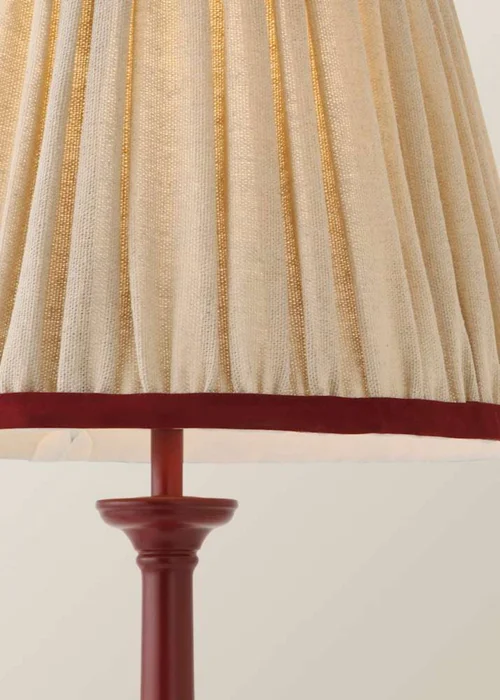 ValueLights Clara Burgundy Candlestick Table Lamp with Linen Shade - One Size Image 5