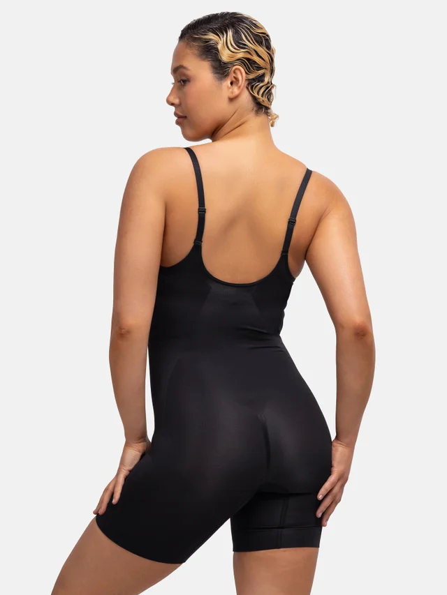 Dorina Bodysuit Black Seamless Open Bust