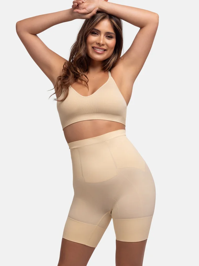 Dorina High Waist Short Beige Seamless