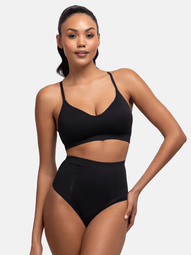 Dorina Mid Waist Thong Black