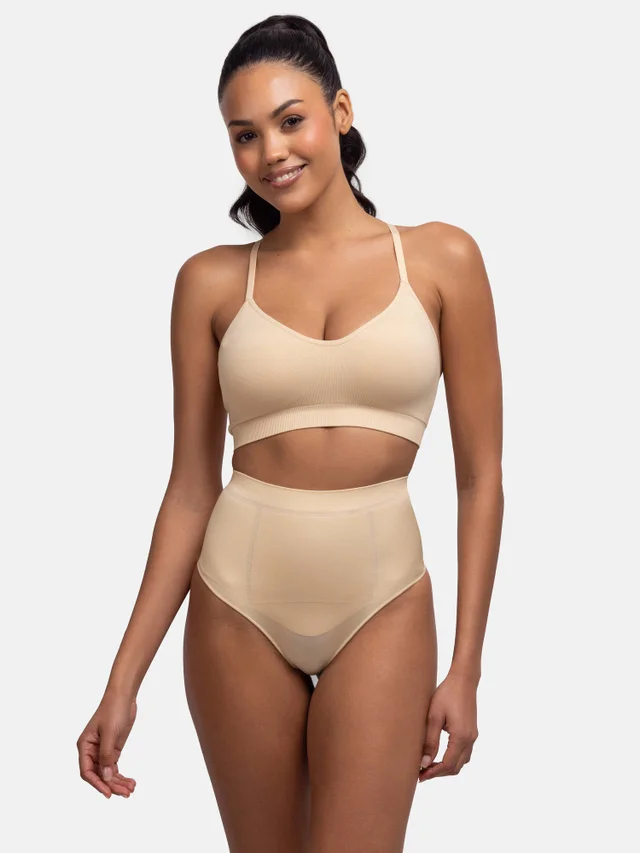 Dorina Mid Waist Thong Beige