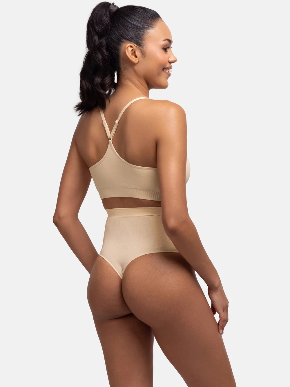 Dorina Mid Waist Thong Beige - XS Image 2