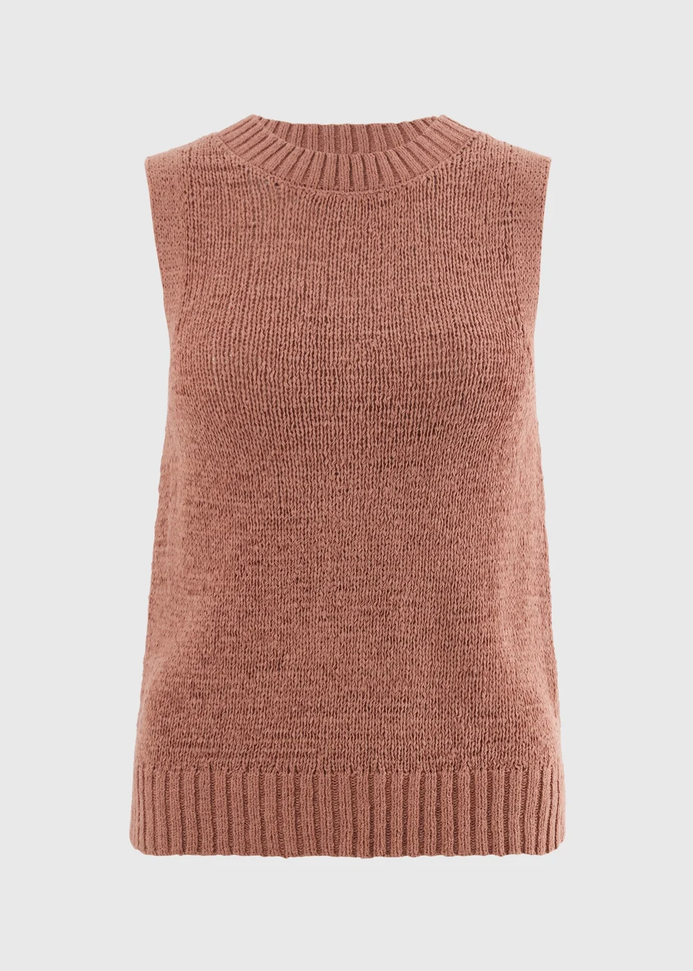 Terracotta Tape Yarn Knitted Vest Top - 3XL Image 4