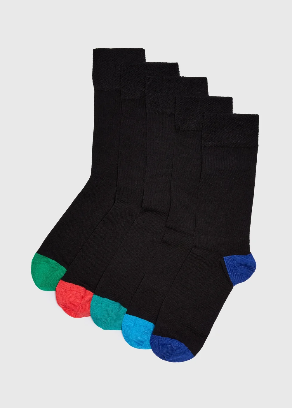5 Pack Black Flexi Ankle Socks - Sizes 9-12 Image 1