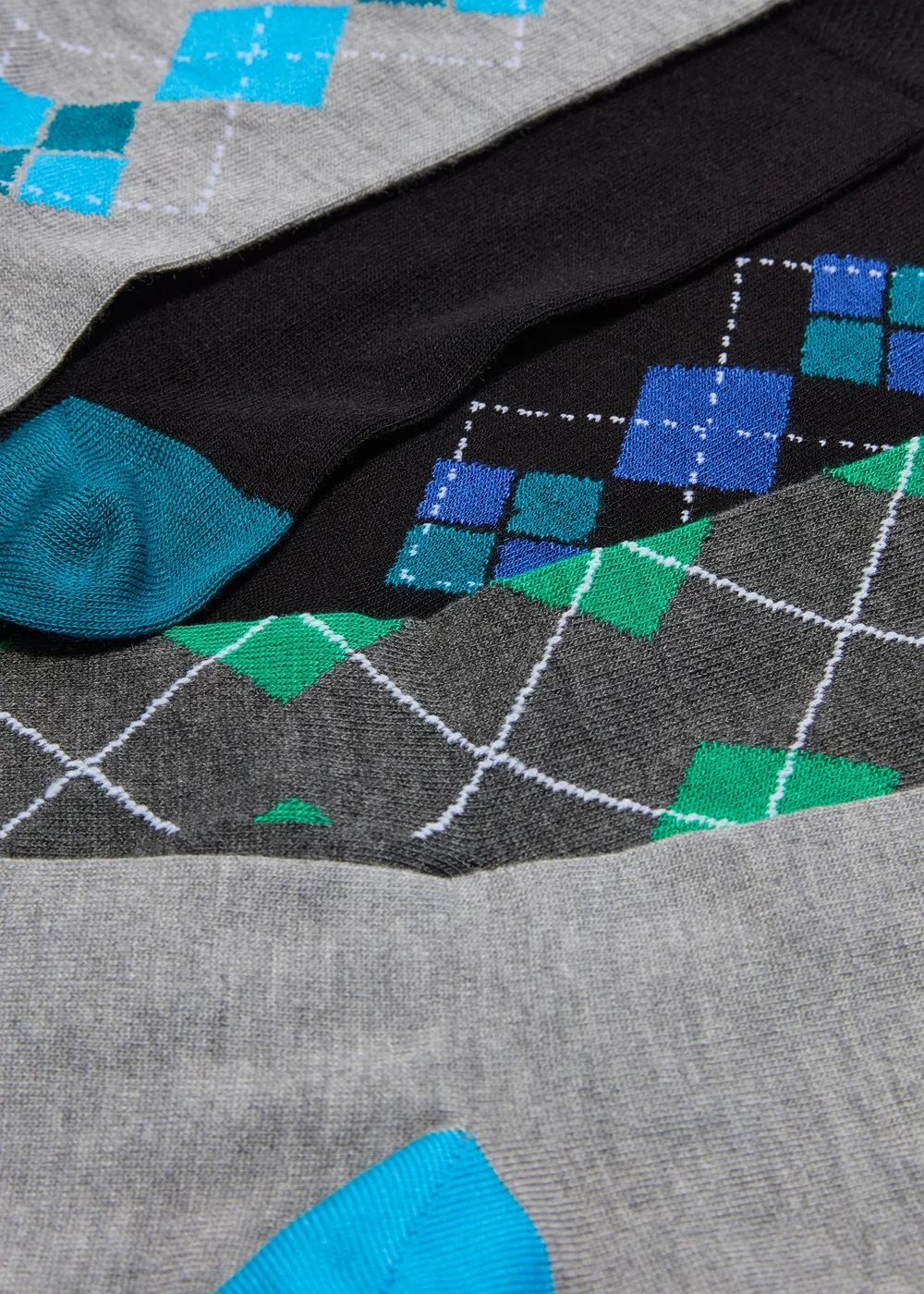 Flexi Top 5 Pack Multicolour Argyle Socks - Sizes 6 - 8.5 Image 2