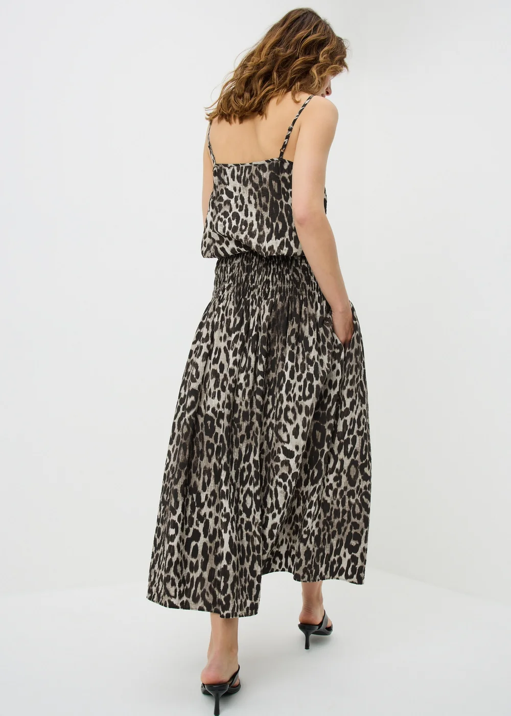 Brown Leopard Print Shirred Co Ord Midaxi Skirt - 24 Image 2