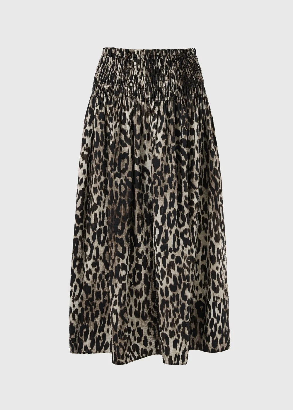 Brown Leopard Print Shirred Co Ord Midaxi Skirt - 24 Image 4