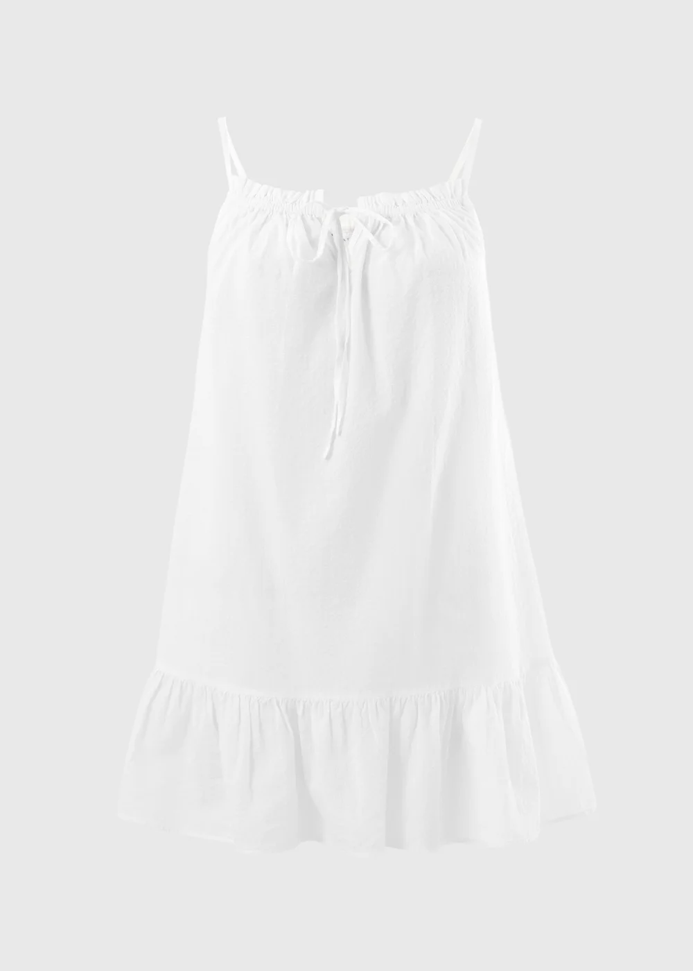 White Tiered Mini Beach Dress - XL Image 3