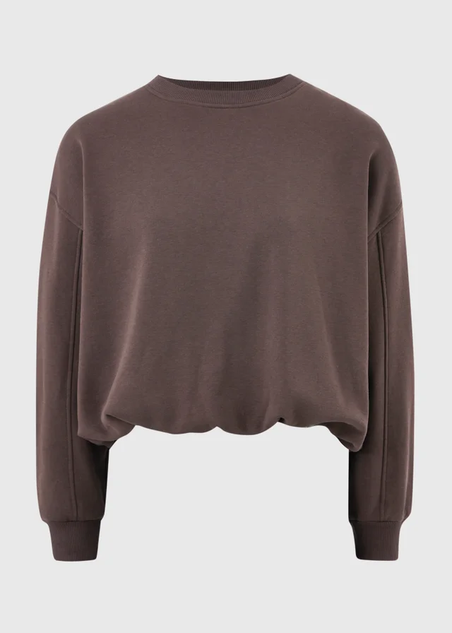 Chocolate Brown Bubble Hem Sweatshirt