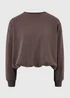 Chocolate Brown Bubble Hem Sweatshirt - Small Image 1