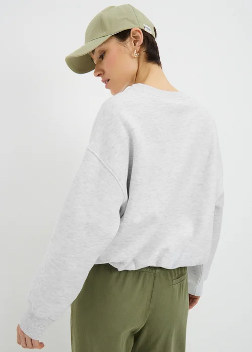 Grey Marl Bubble Hem Sweatshirt - S Image 2