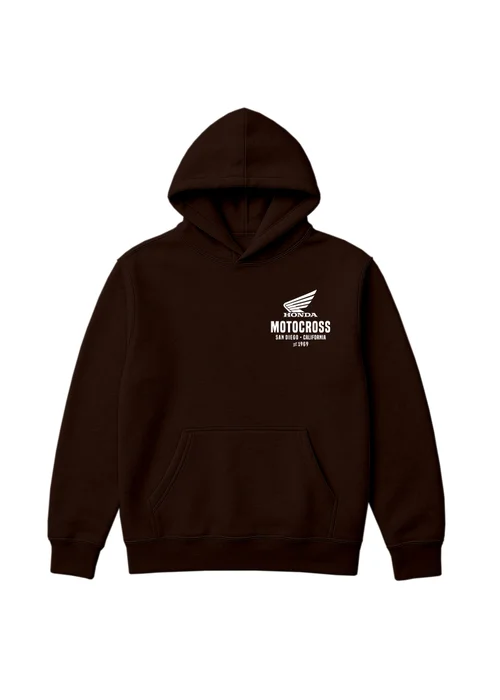 Honda Chocolate Motocross Hoodie - Large Image 3