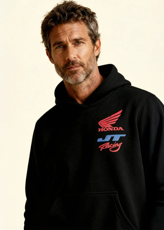 Honda Black Logo Stack Hoodie