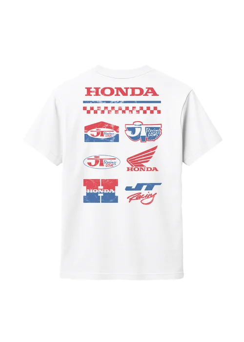 Honda White Logo Stack T-Shirt - Extra Large Image 3