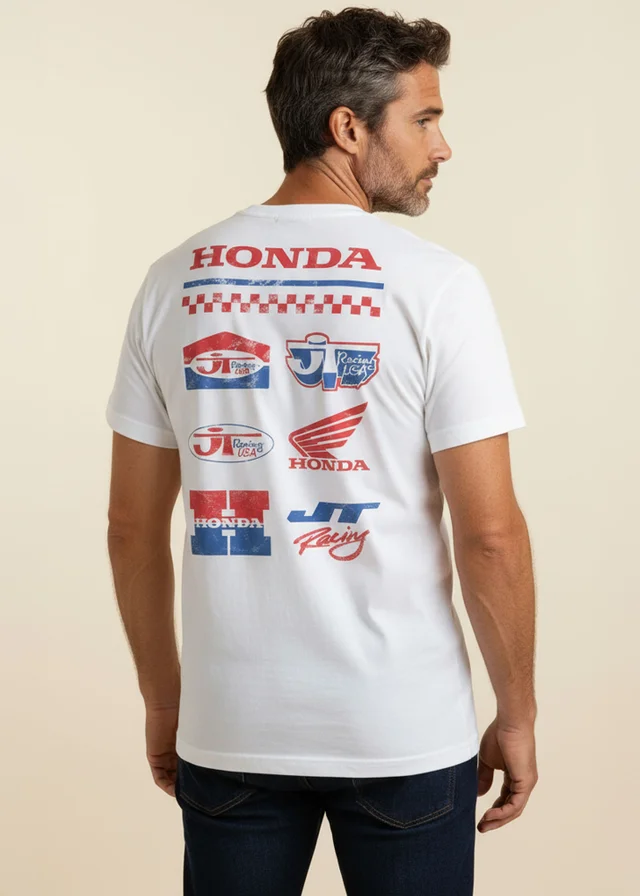 Honda White Logo Stack T-Shirt