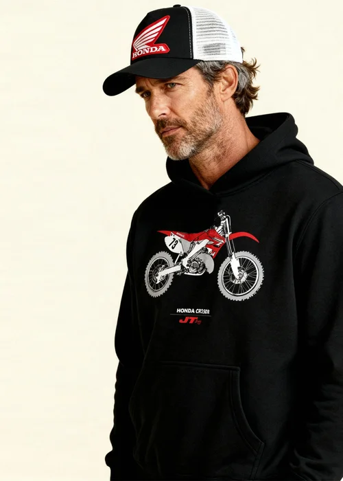 Honda Black CR250R Hoodie - Small Image 1