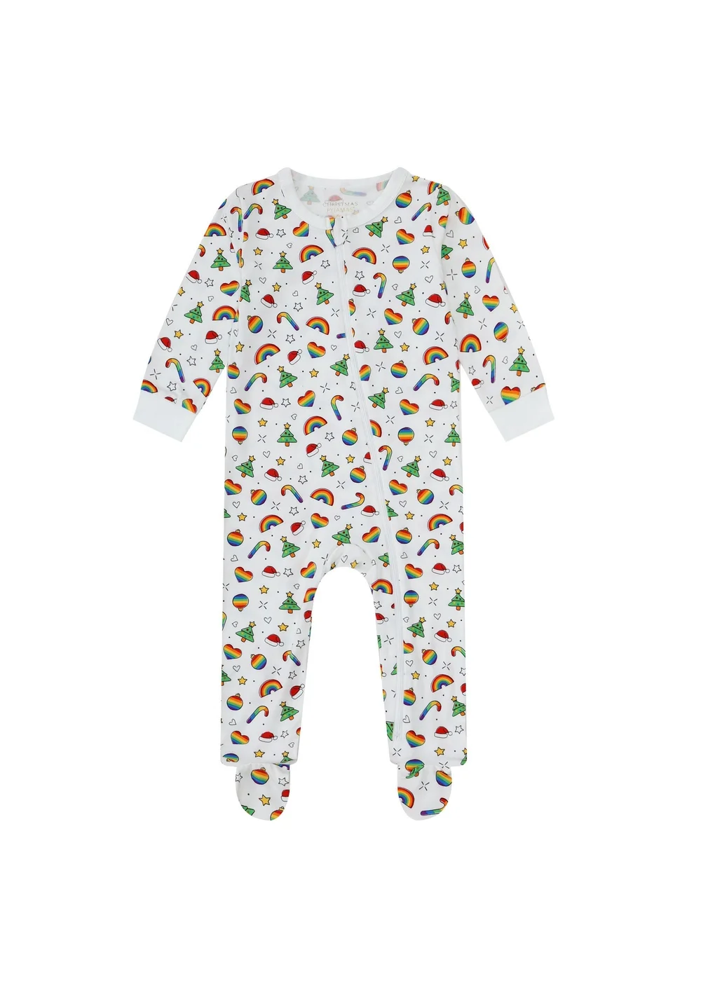 My Christmas Pyjamas White Christmas Full Of Pride Baby's One-Piece Matching Pyjama Sleepsuit (0m-18m) - 9 - 12 Months Image 1