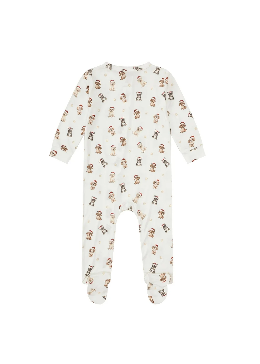 My Christmas Pyjamas Cream Santa Paws Baby's One-Piece Matching Pyjama Sleepsuit (0m-18m) - 0-3 months Image 2