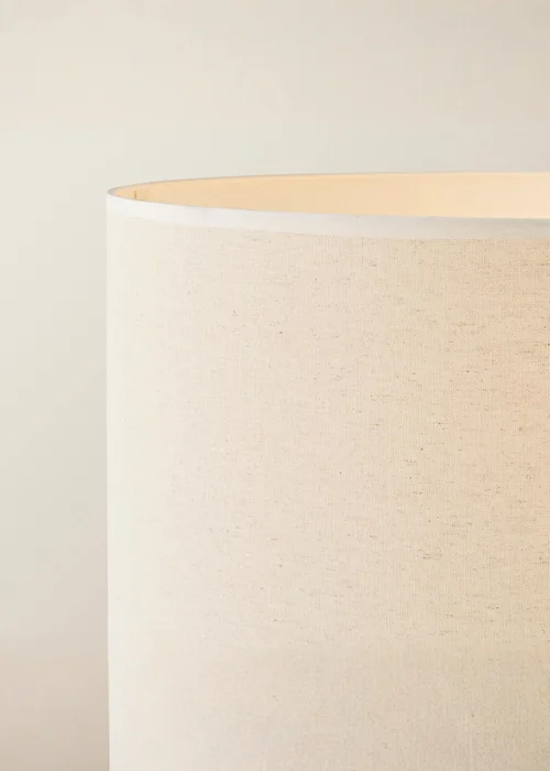 ValueLights Hiru Natural 3 Tier Shelf Floor Lamp with White Trim Linen Shade - One Size Image 4