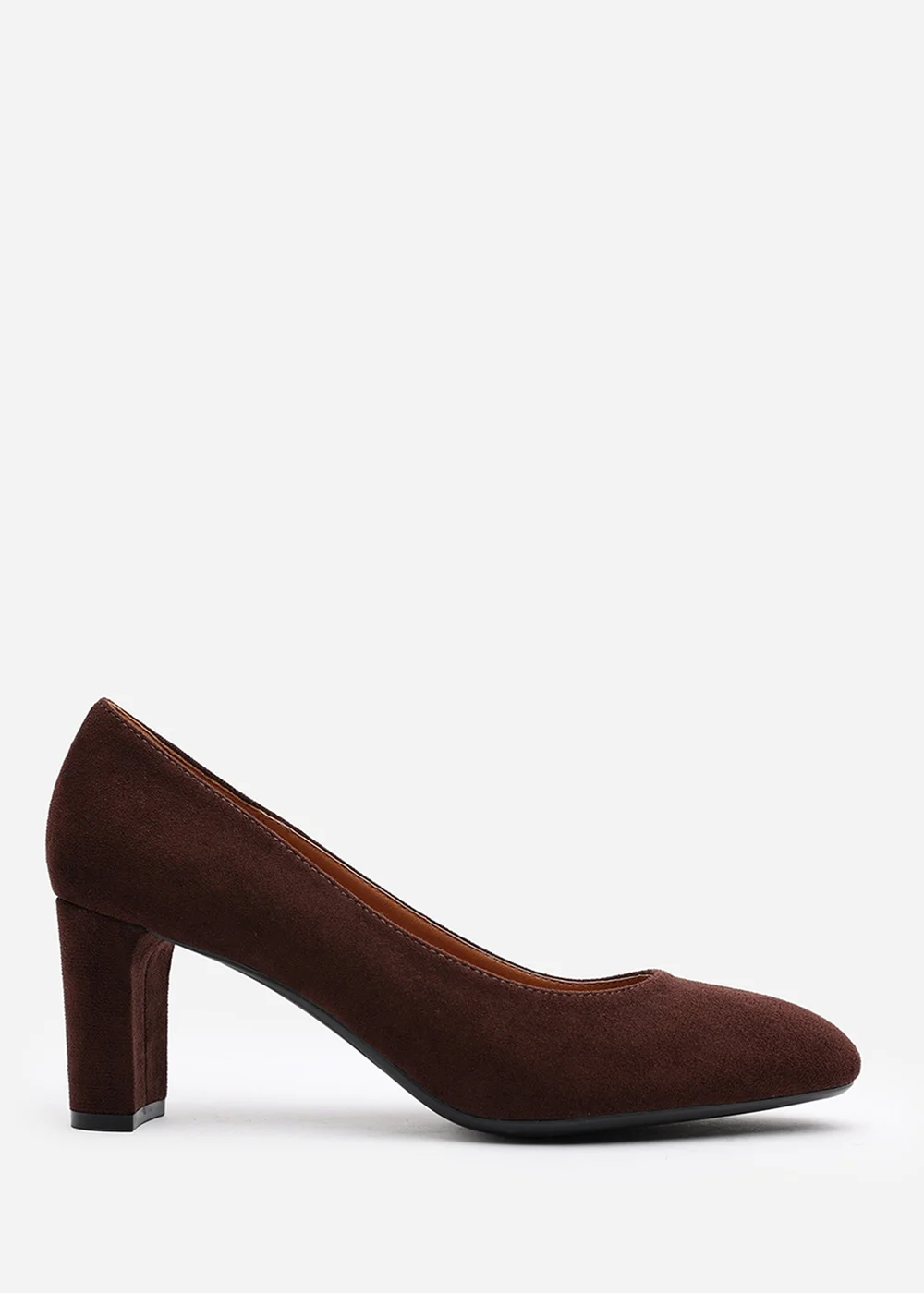 Where's That From Livia Brown Suede Mid Block Heel - Size 5 Image 2
