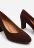 Where's That From Livia Brown Suede Mid Block Heel - Size 5 Image 4