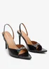 Where's That From Odette Black Patent Wide-Fit Slingback Heels - Size 7 Image 4