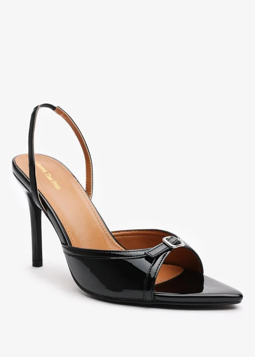 Where's That From Odette Black Patent Wide-Fit Slingback Heels - Size 7 Image 3