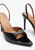 Where's That From Odette Black Patent Wide-Fit Slingback Heels - Size 7 Image 5