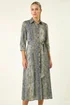 Roman Navy Animal Print Midi Shirt Dress - 14 Image 3