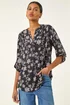 Roman Pink Floral Textured Puff Print Shirt - Size 16 Image 2