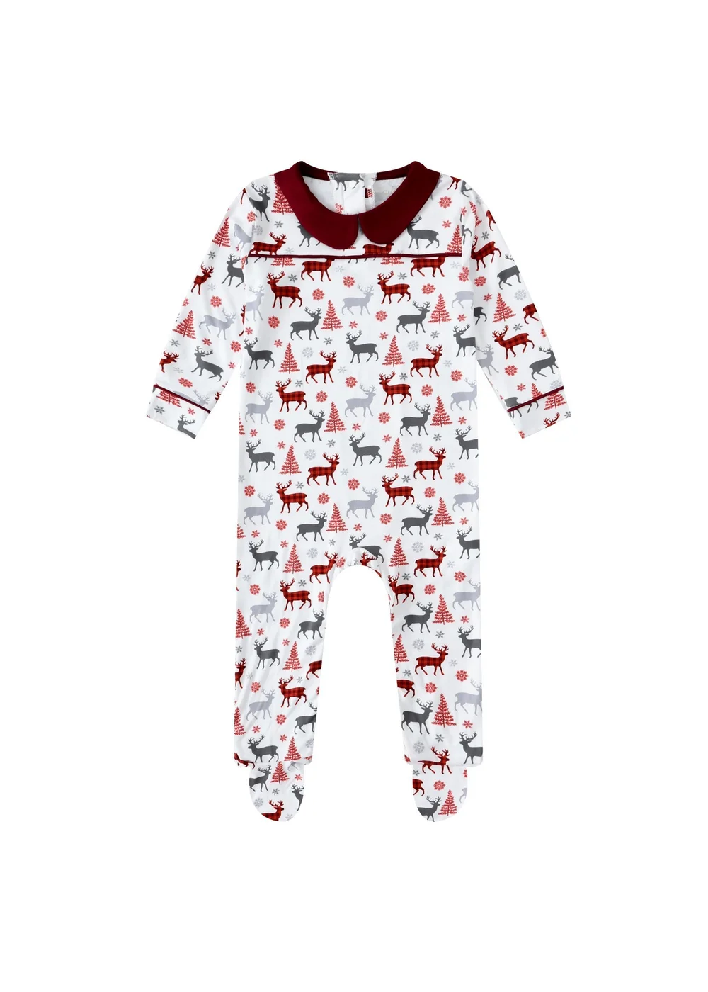 My Christmas Pyjamas White Christmas Kisses Baby's One-Piece Matching Pyjama Sleepsuit (0m-18m) - 6-9 months Image 1