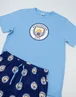 Vanilla Underground Manchester City Logo Blue Short Sleeve Long Leg Pyjama Set - Extra Large Image 5