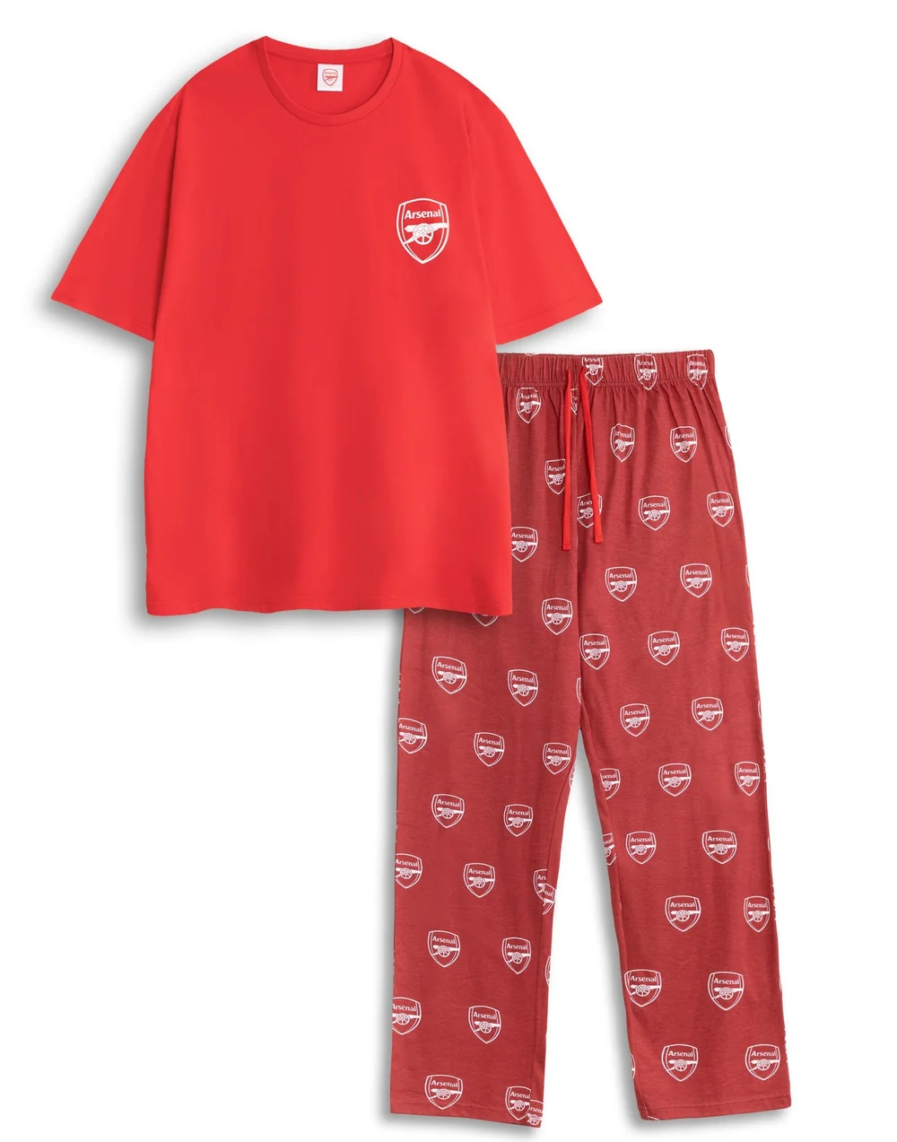 Vanilla Underground Arsenal Logo Red Short Sleeve Long Leg Pyjama Set - Large Image 1