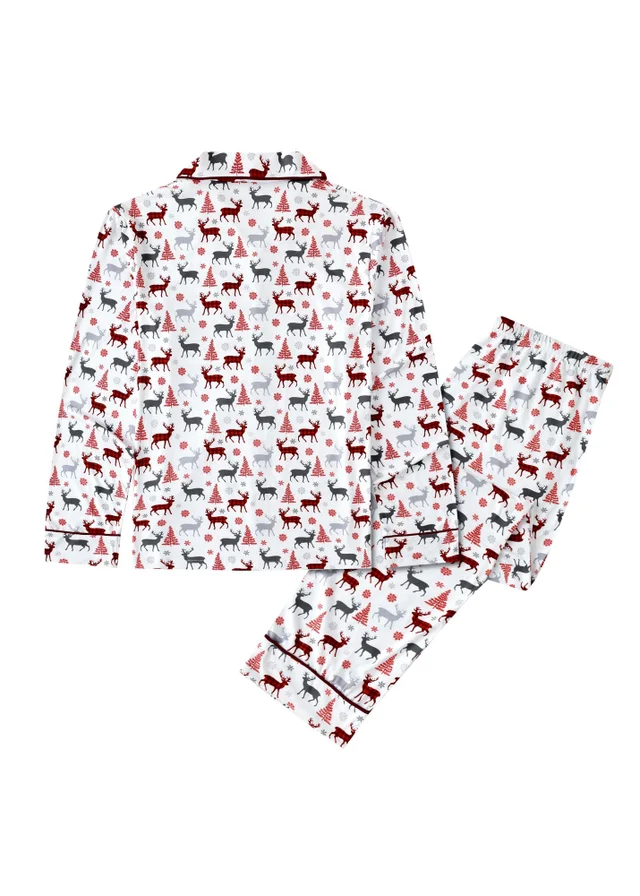 My Christmas Pyjamas White Christmas Kisses Two-Piece Long Matching Pyjama Set