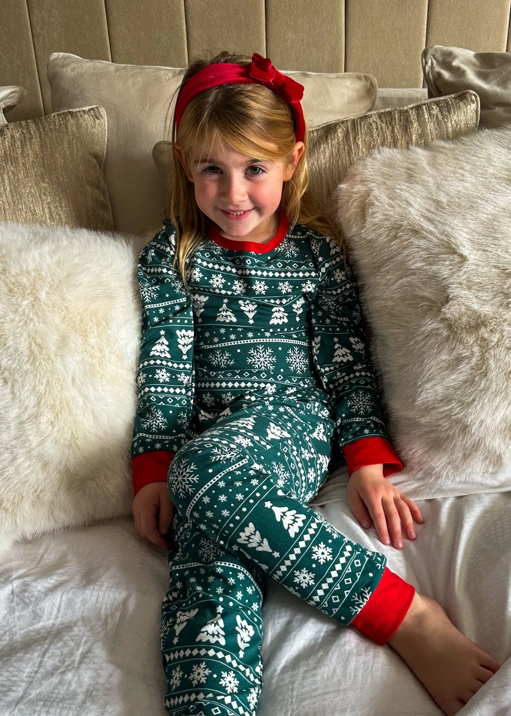 My Christmas Pyjamas Green Yuletide Children's Two-Piece Long Matching Pyjama Set (18m-14yrs) - Age 2-3 Years Image 1