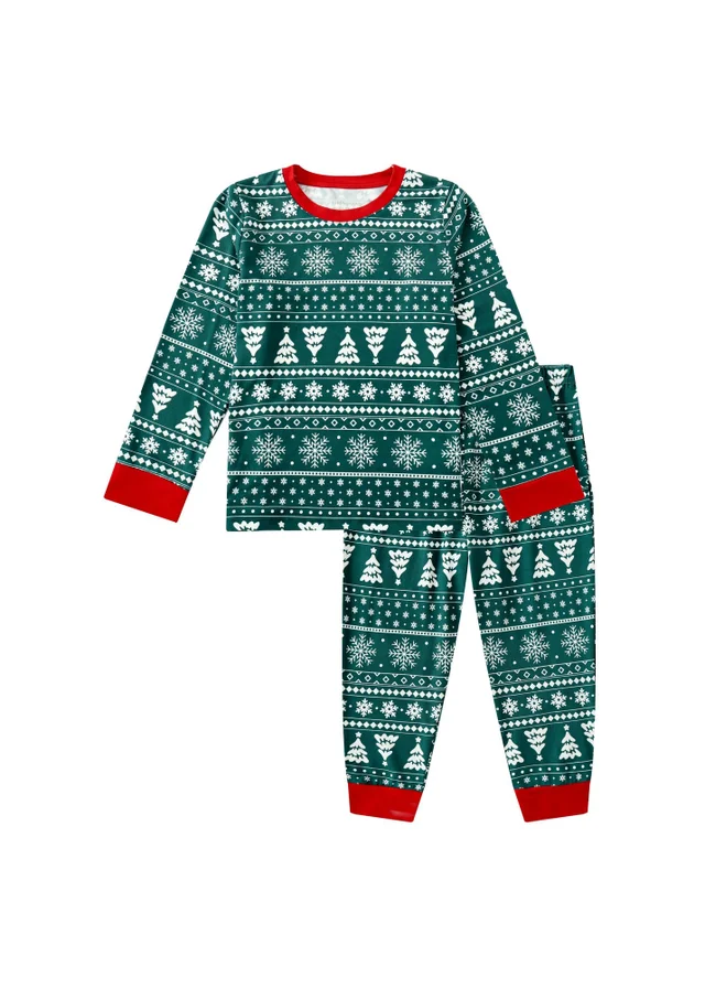 My Christmas Pyjamas Green Yuletide Children's Two-Piece Long Matching Pyjama Set (18m-14yrs)