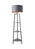 ValueLights Hiru Grey 3 Tier Shelf Floor Lamp with Metallic Copper Inner Shade - One Size Image 5